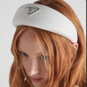 White nylon Prada headband Pristine  condition